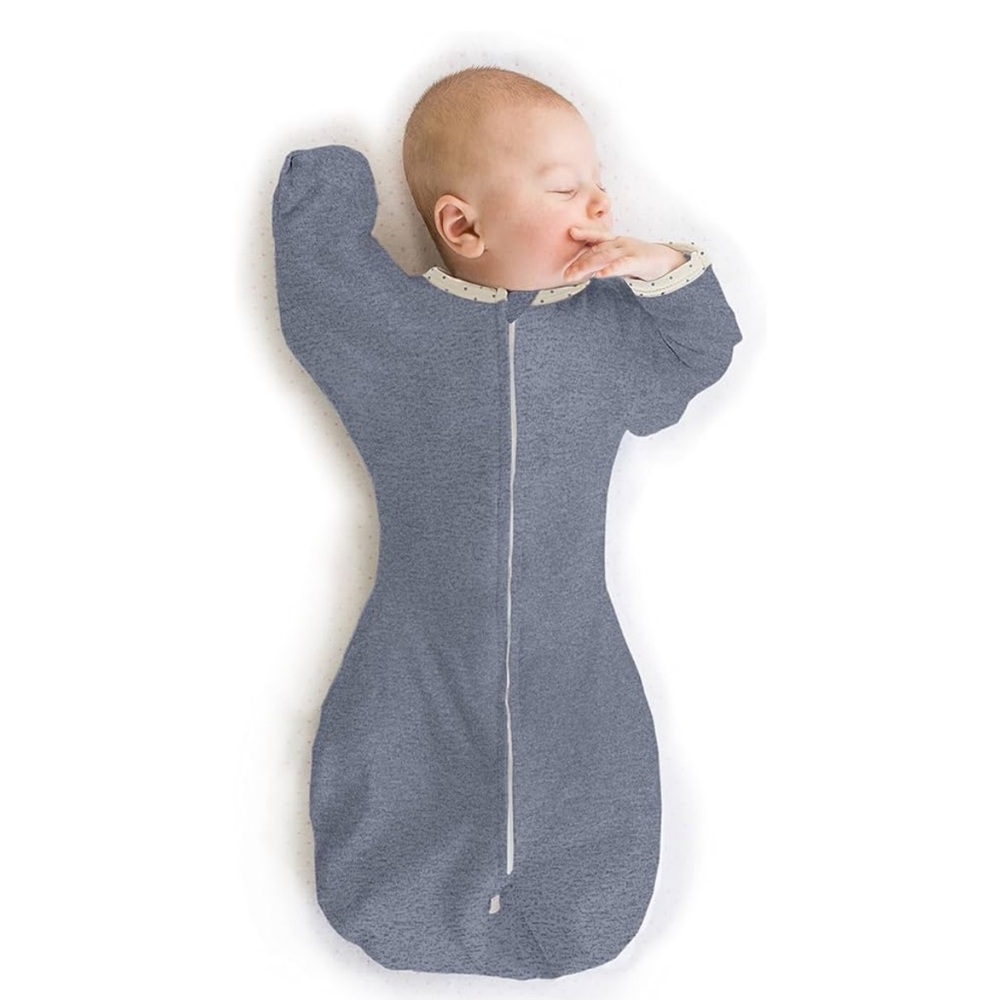 Swaddle Designs Blue Sleep Sack Pajamas with Cozy Footed Design